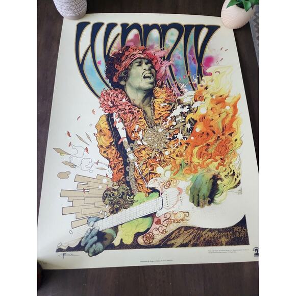 Richey Beckett Jimi Hendrix Hendrix At Monterey Limited edition Lithograph 2021 - Picture 3 of 7